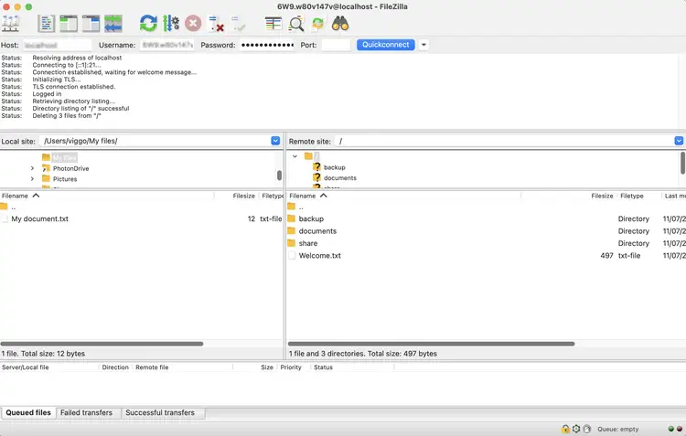 Insert your ftpGrid credentials into FileZilla