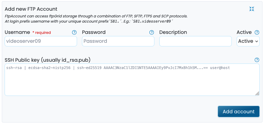 ftp accounts