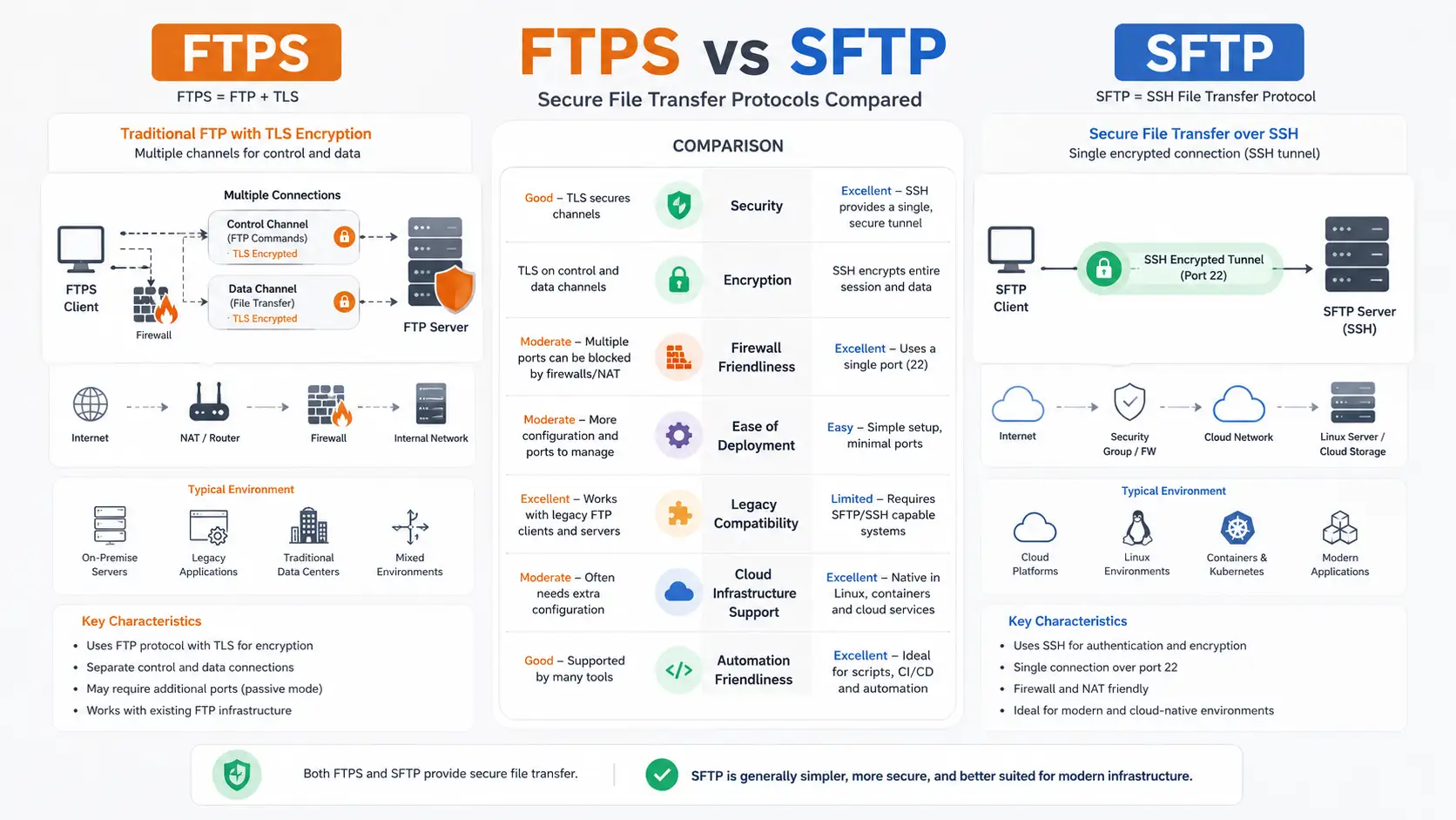 SFTP vs FTPS: which secure file transfer to use?